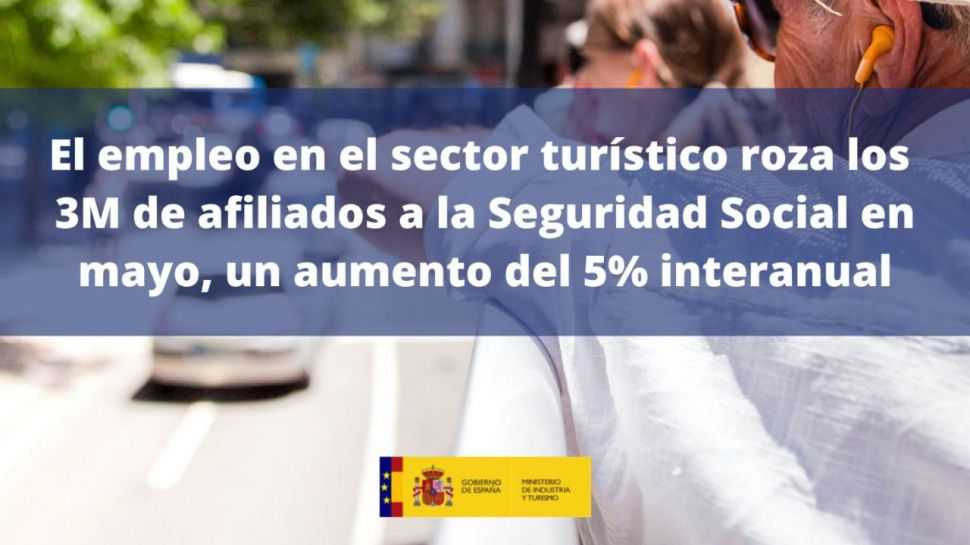 El empleo en el sector turístico crece y ya roza los 3 millones de afiliados en mayo